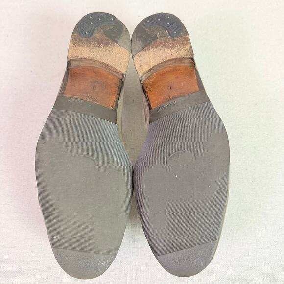 Vintage Woven Leather Penny Loafers Men\'s 9.5 D Made in Italy Taupe Shoes main image 12